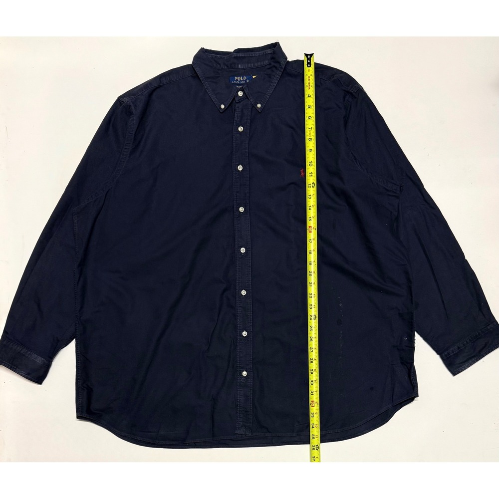 Polo Ralph Lauren Mens 3XB Navy Blue Classic Fit Cotton Button Down Shirt L/S